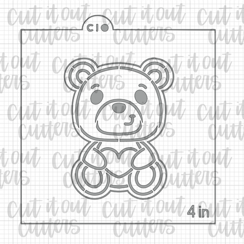 PYO Huggy Bear Cookie Stencil & Cutter