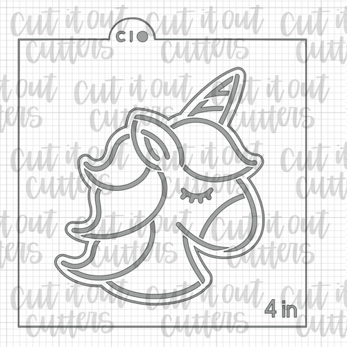 PYO Unicorn Head Cookie Stencil & Cutter