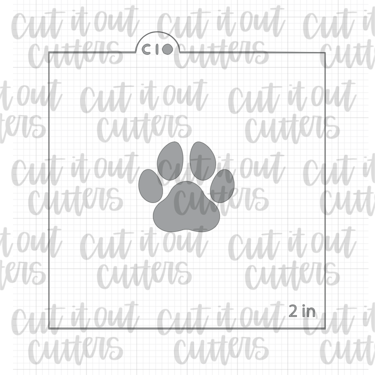 Single Paw Print Cookie Stencil