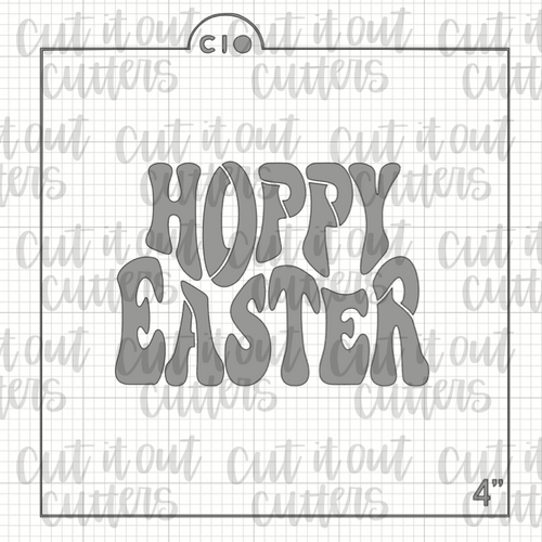 Retro Hoppy Easter Cookie Stencil