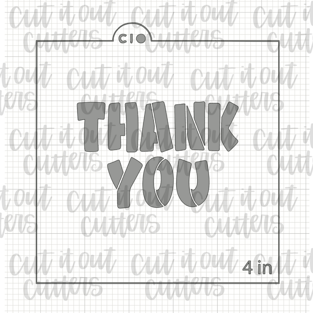 Fat Thank You Cookie Stencil