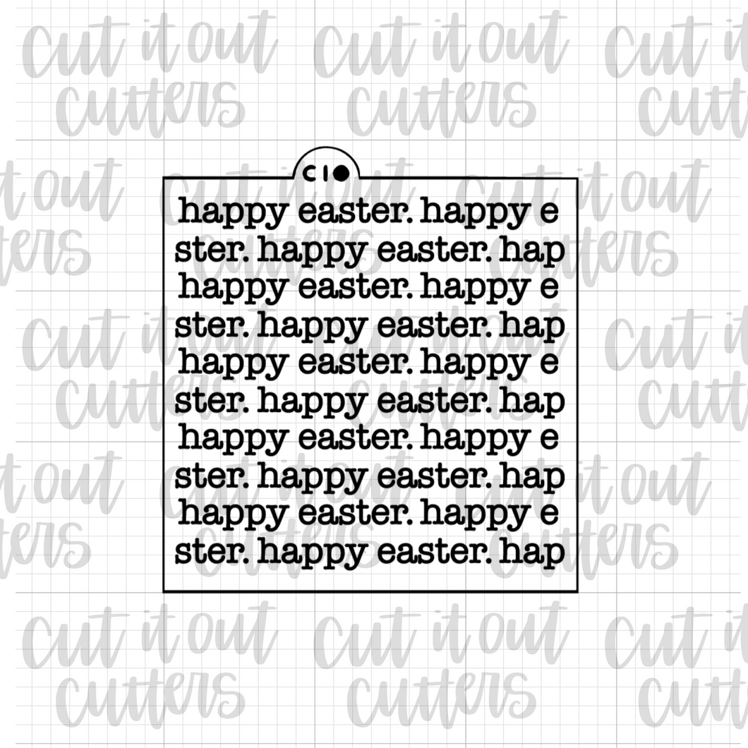 Happy Easter Typewriter Cookie Stencil