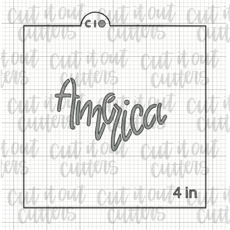 America Cookie Stencil for United States Cutter