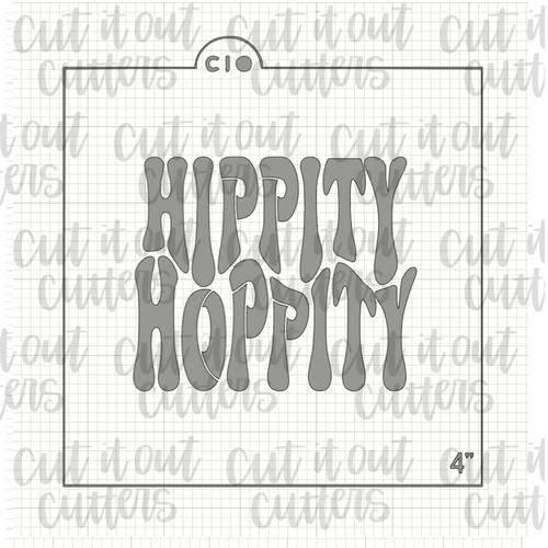 Retro Hippity Hoppity Cookie Stencil