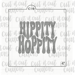 Retro Hippity Hoppity Cookie Stencil