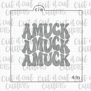 Retro Amuck x3 Cookie Stencil