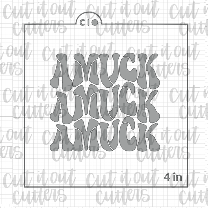 Retro Amuck x3 Cookie Stencil