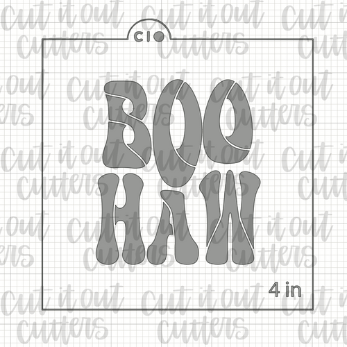 Retro Boo Haw Cookie Stencil