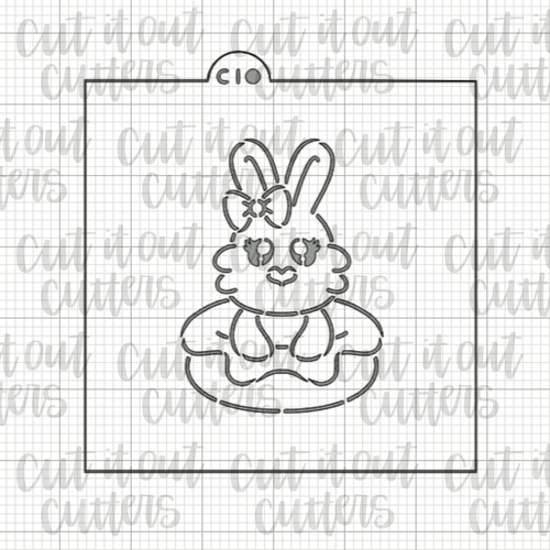 Mrs. Donut Bunny PYO Cookie Stencil