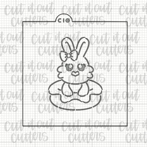 PYO Easter Bunny with Carrot Stencil, Cookie Stencil