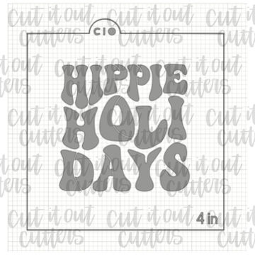 Retro Hippie Holidays Cookie Stencil
