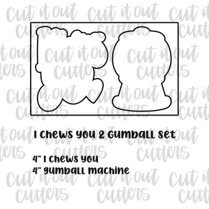 I Chews You & Gum-ball Cookie Cutter Set