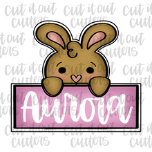 Load image into Gallery viewer, Bunny - Rectangle Plaque 2 Piece - Cookie Cutter