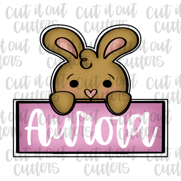 Bunny - Rectangle Plaque 2 Piece - Cookie Cutter