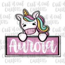 Load image into Gallery viewer, Unicorn - Rectangle Plaque 2 Piece - Cookie Cutter