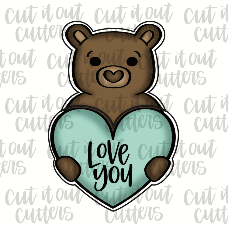 Bear Candy Heart - 2 Piece Cookie Cutter Set