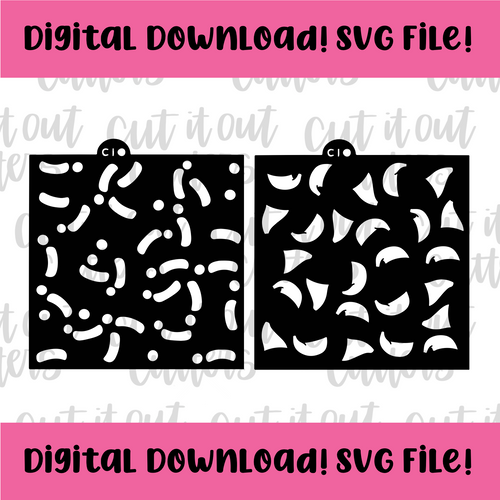 DIGITAL DOWNLOAD SVG File for 2 Piece Scattered Santa Hats Stencil