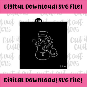 DIGITAL DOWNLOAD SVG File for 3.5" PYO Snowman Stencil