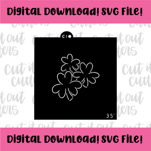 DIGITAL DOWNLOAD SVG File for 3.5" PYO Trio Shamrocks Stencil