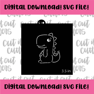DIGITAL DOWNLOAD SVG File for 3.5" PYO Valentine Dino Stencil
