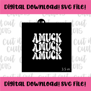 DIGITAL DOWNLOAD SVG File for 3.5" Retro Amuck x3 Stencil