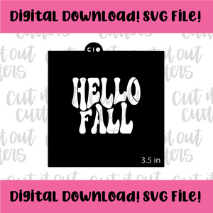 DIGITAL DOWNLOAD SVG File for 3.5" Retro Hello Fall Stencil