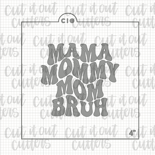 Retro Mama Mommy Mom Bruh Cookie Stencil