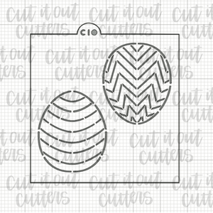 PYO Striped & Chevron Egg Cookie Stencil