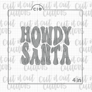 Retro Howdy Santa Cookie Stencil