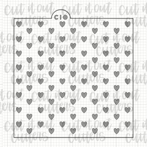 Petite Hearts Cookie Stencil
