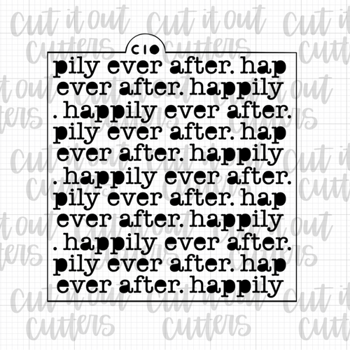 Happily Ever After Typewriter Cookie Stencil