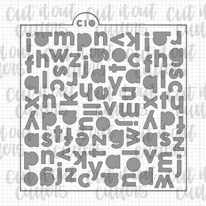 Mixed Alphabet Small Cookie Stencil