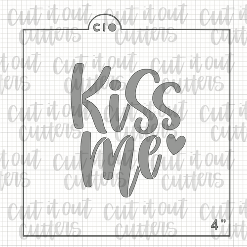 Kiss Me Cookie Stencil