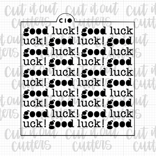 Good Luck Typewriter Cookie Stencil