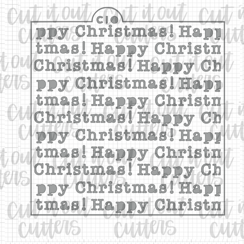 Happy Christmas Typewriter Cookie Stencil