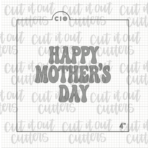 Retro Happy Mother's Day Cookie Stencil