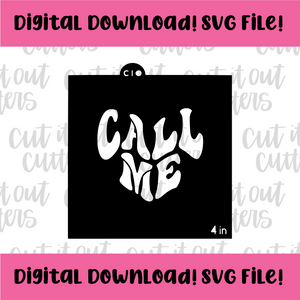 DIGITAL DOWNLOAD SVG File for 4" Groovy Convo Heart - Call Me Stencil
