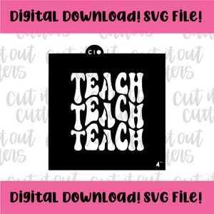 DIGITAL DOWNLOAD SVG File for 4" Retro Teach x3 Stencil