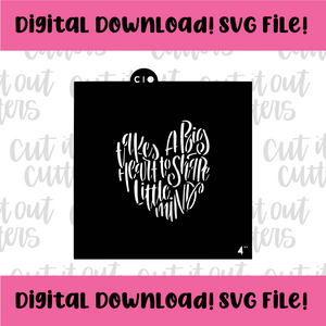 DIGITAL DOWNLOAD SVG File for 4" Worded Apple Heart Stencil