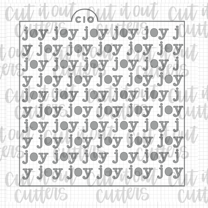 Joy Typewriter Cookie Stencil