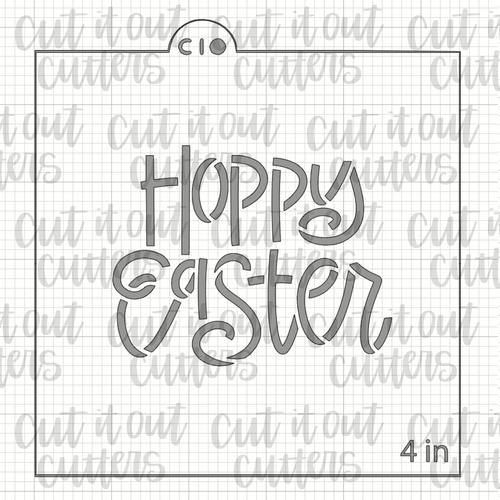 Hoppy Easter 2 Cookie Stencil