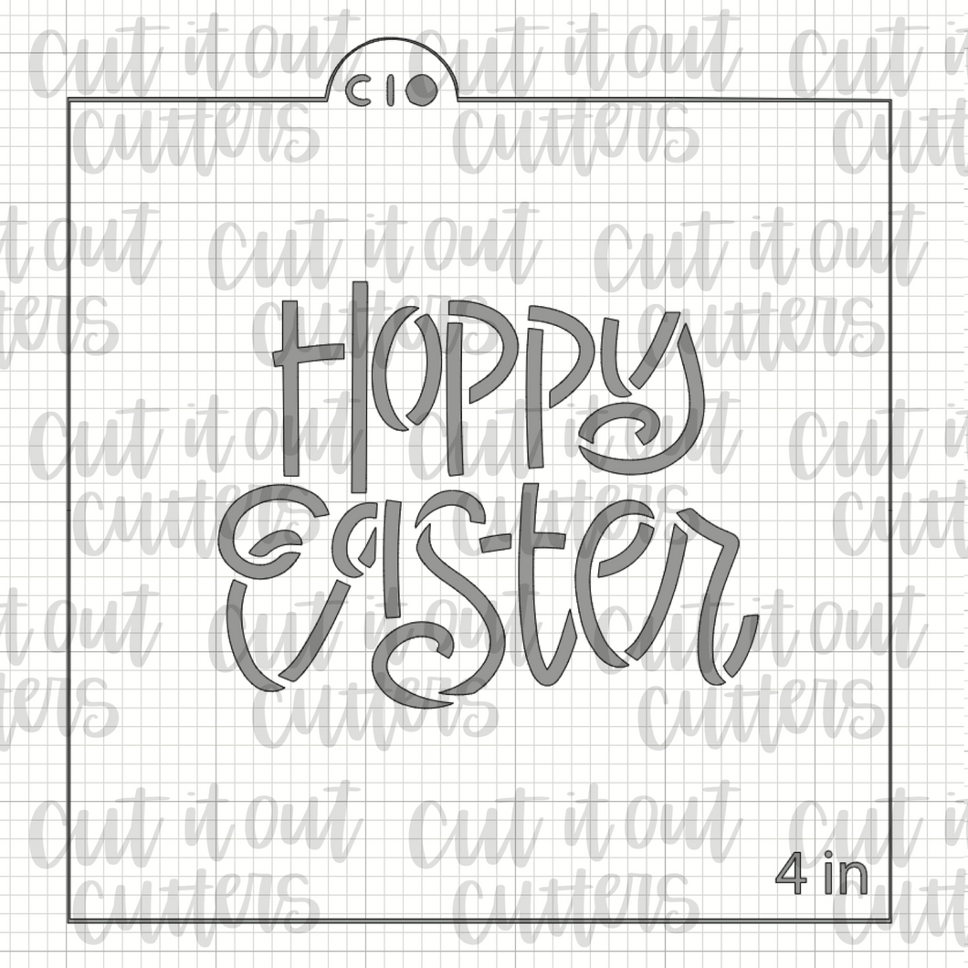 Hoppy Easter 2 Cookie Stencil