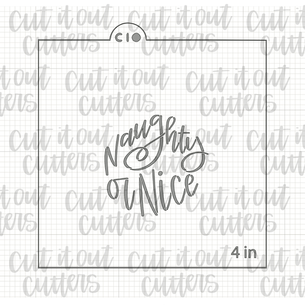 Naughty or Nice Cookie Stencil - Fits Worded Wreath/Ornament