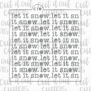 Let It Snow Typewriter Cookie Stencil