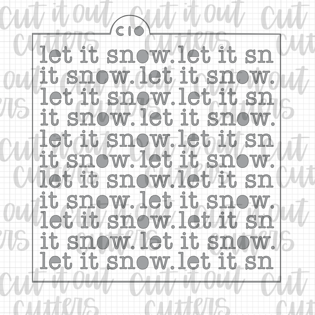 Let It Snow Typewriter Cookie Stencil