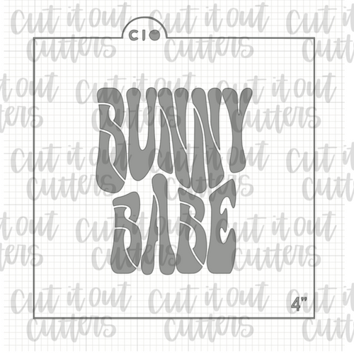 Retro Bunny Babe Cookie Stencil