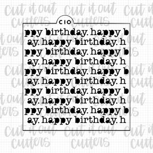 Happy Birthday Typewriter Cookie Stencil
