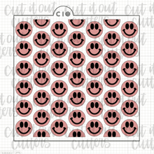 Load image into Gallery viewer, Happy Face Rows 2 Piece Cookie Stencil