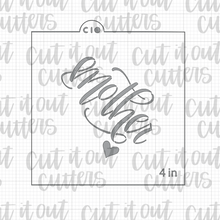 Load image into Gallery viewer, Matching Stencils for the Worded Mom Face Cookie Cutter