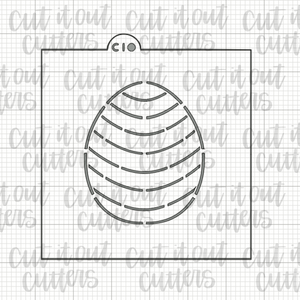 PYO Striped Easter Egg Cookie Stencil